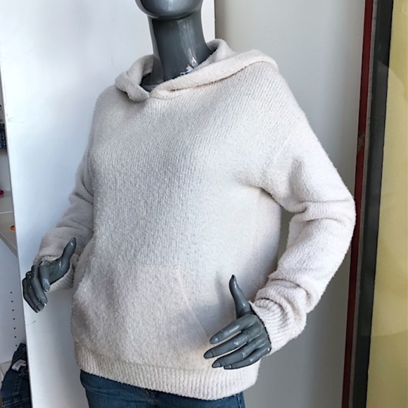 VINCE Textured Wool-Blend Hoodie Pullover Sweater in Ivory NWOT/sz S - Picture 4 of 12